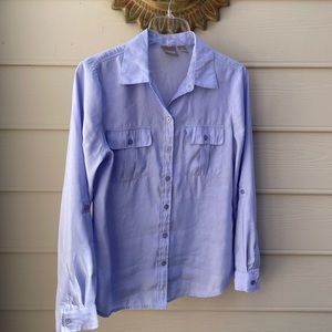 Chicos lavender button up blouse, size 0